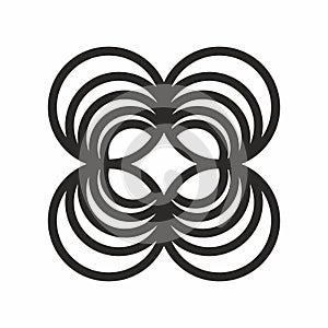 3D figure with circles illusion effect, three circles puzzle