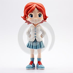 3d Figure Of A Girl With Red Hair In Go Nagai Style photo