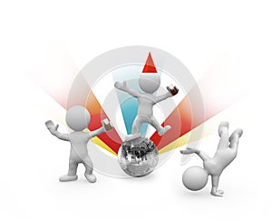 3d figures on disco party
