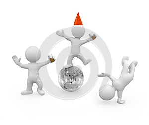 3d figures are having a big party