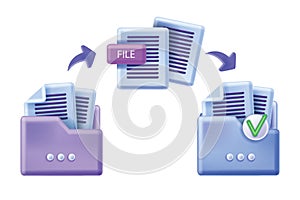3D file transfer, vector data backup, computer document folder, digital safe information exchange.
