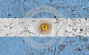 3D Flag of Argentina on stone wall