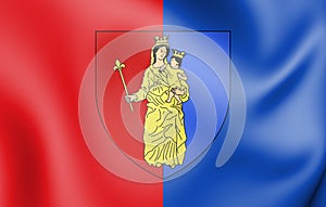 3D Flag of Bastogne Luxembourg province, Belgium. photo