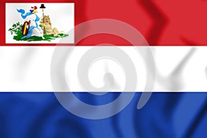 3D Flag of the Batavian Republic.
