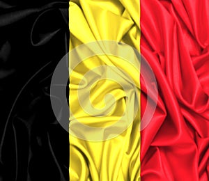 3d flag of Belgium waving in the wind