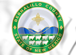 3D Flag of Bernalillo County New Mexico, USA. photo