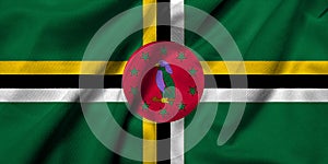 3D Flag of Dominica satin