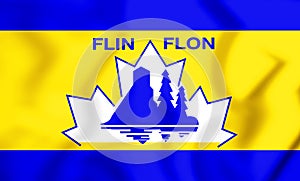 3D Flag of Flin Flon, Canada.