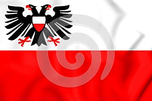 3D Flag of Hansestadt Lubeck, Germany.