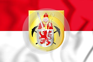 3D Flag of Kerkrade Limburg, Netherlands. photo