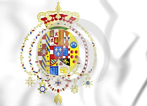 3D Flag of Kingdom of the Two Sicilies 1816. photo