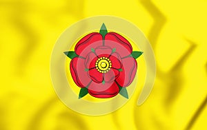3D Flag of Lancashire county, England. photo