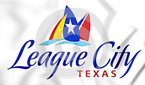 3D Flag of League City Texas, USA. photo