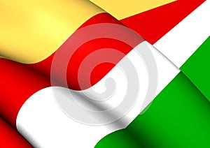 3D Flag of Maaseik Limburg, Belgium. photo