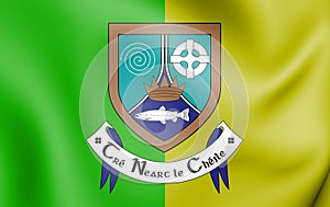 3D Flag of Meath county, Ireland.