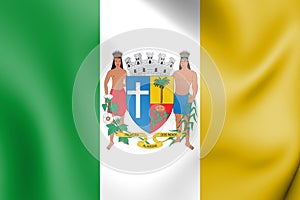 Flag of Palmeira dos Indios Alagoas state, Brazil. 3D Illustration photo