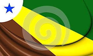 3D Flag of Parauapebas Para, Brazil. photo