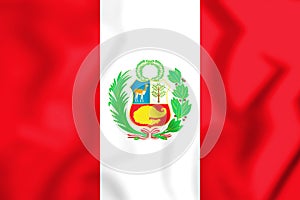 3D Flag of the Peru. photo