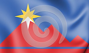 3D Flag of Pocatello Idaho, USA. photo