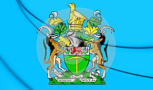 3D Flag of President of Rhodesia 1970-1979. photo
