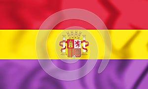 3D Flag of Second Spanish Republic. photo