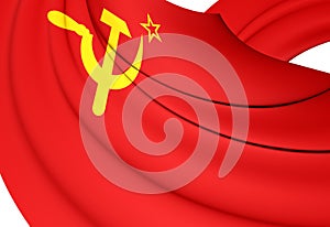 Flag of Soviet Union. 3D Illustration