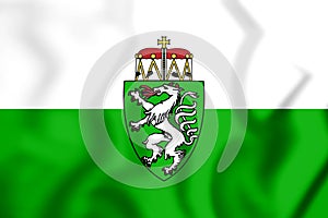 3D Flag of Styria, Austria.