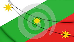 3D Flag of the Three Guarantees. photo