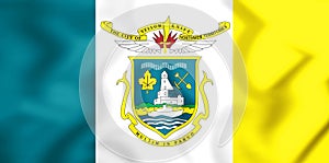 3D Flag of Yellowknife, Canada.