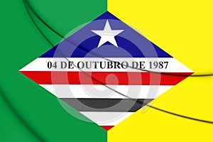 3D Flag of Ze Doca Maranhao, Brazil. photo