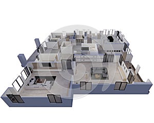 3d floor plan villa