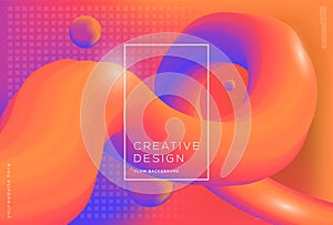 3d flow dynamic shapes composition with gradient color background