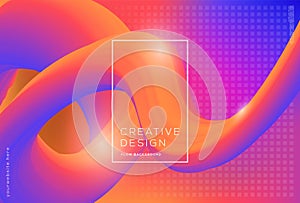 3d flow dynamic shapes composition with gradient color background