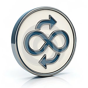 3D flowchart loop limit symbol icon isolated on white background photo