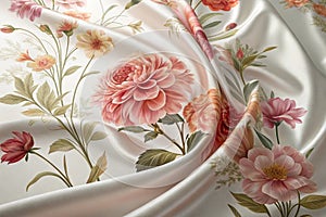 3D flower wallpaper with silk effect background