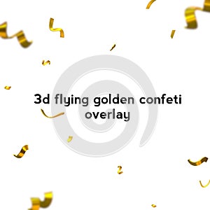 3d flying golden confeti overlay photo