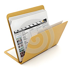 3D Folder Editing Isolated on White Background