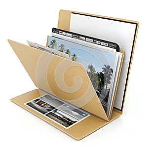 3D folder editing isolated on white background