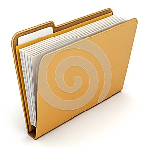 3D Folder Front Isolated on White photo