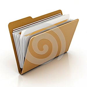 3D folder isolated on white background