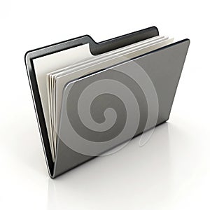 3D folder isolated on white background