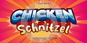 3d food menu text effect, colorful font style