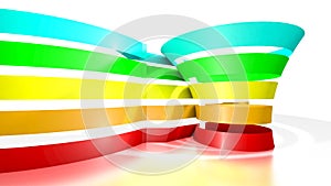3D funnel with five colored tape photo