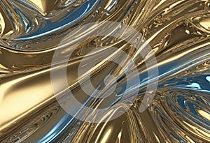 3D futuristic hyper-realistic liquid metal texture with mirror shine photo