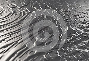 3D futuristic hyper-realistic liquid metal texture with mirror shine photo