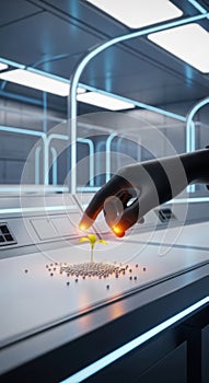 3d futuristic interface with glowing circuitry