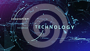 3d Futuristic user interface. Technological background