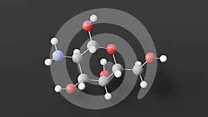 d-galactosamine molecular structure, toxin, ball and stick 3d model, structural chemical formula with colored atoms