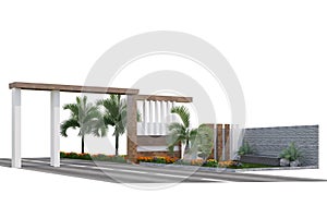 3d gate elevation design for architecture