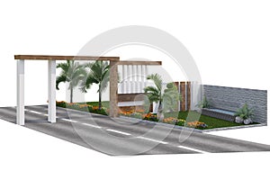 3d gate elevation design for architecture